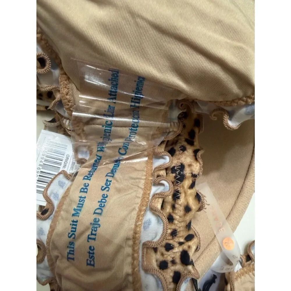 Shade & Shore Leopard Print Ruffle 2pc Bikini Set(Top 34b,Bottom Large) - Picture 9 of 9